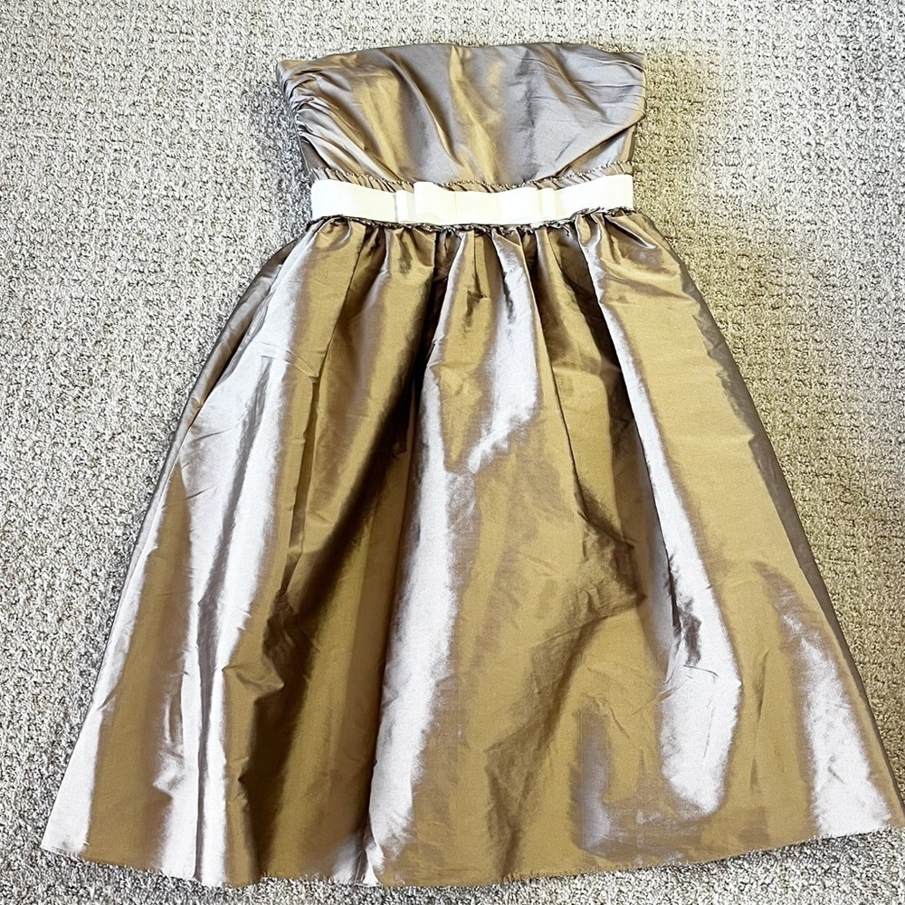 Monique Lhuillier Bridesmaids Fairy Dress Cocktail Party Sz 2 Strapless Taffeta
